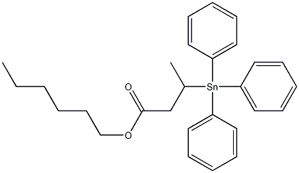 3-(Triphenylstannyl)butanoic acid hexyl ester Struktur