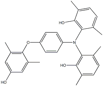 N,N-Bis(6-hydroxy-2,5-dimethylphenyl)-4-(4-hydroxy-2,6-dimethylphenoxy)benzenamine Struktur