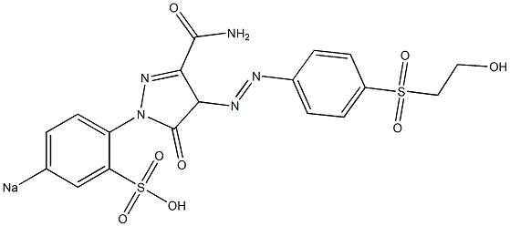 4-[p-(2-Hydroxyethylsulfonyl)phenylazo]-5-oxo-1-(p-sodiosulfophenyl)-2-pyrazoline-3-carboxamide Struktur