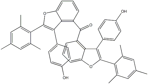 p-Hydroxyphenyl(2-mesityl-4-benzofuranyl) ketone Struktur