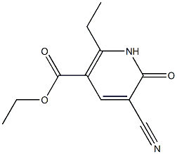 1,2-Dihydro-3-cyano-2-oxo-6-ethylpyridine-5-carboxylic acid ethyl ester Struktur