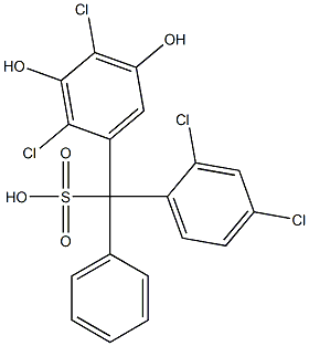 (2,4-Dichlorophenyl)(2,4-dichloro-3,5-dihydroxyphenyl)phenylmethanesulfonic acid Struktur