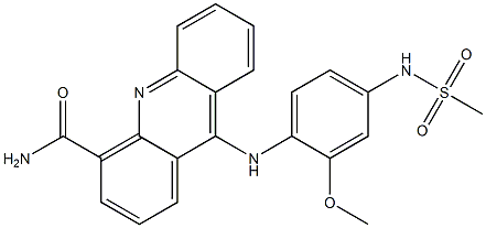 9-[2-Methoxy-4-(methylsulfonylamino)anilino]acridine-4-carboxamide Struktur