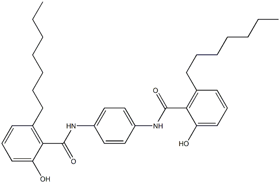 N,N'-Bis(6-heptylsalicyloyl)-p-phenylenediamine Struktur