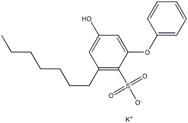 5-Hydroxy-3-heptyl[oxybisbenzene]-2-sulfonic acid potassium salt Struktur