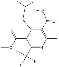 3,4-Dihydro-6-methyl-4-isobutyl-2-trifluoromethylpyridine-3,5-dicarboxylic acid dimethyl ester Struktur