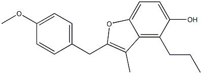 2-[(4-Methoxyphenyl)methyl]-3-methyl-4-propylbenzofuran-5-ol Struktur