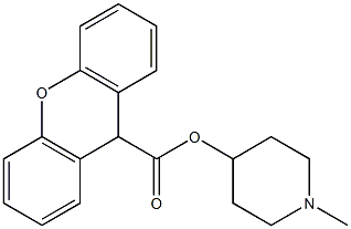 9H-Xanthene-9-carboxylic acid 1-methyl-4-piperidinyl ester Struktur