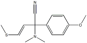 2-(4-Methoxyphenyl)-4-methylthio-2-dimethylamino-3-butenenitrile Struktur