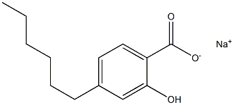 4-Hexyl-2-hydroxybenzoic acid sodium salt Struktur