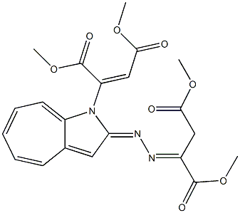 2-[2-[1-[(E)-1,2-Bis(methoxycarbonyl)vinyl]cyclohepta[b]pyrrole-2(1H)-ylidene]hydrazono]succinic acid dimethyl ester Struktur