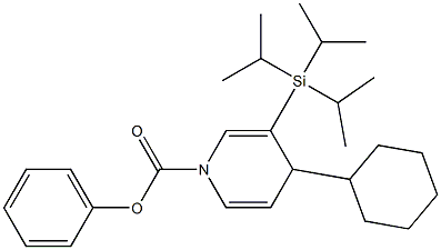 1,4-Dihydro-4-cyclohexyl-3-(triisopropylsilyl)pyridine-1-carboxylic acid phenyl ester Struktur