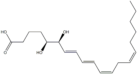 (5S,6S,7E,9E,11Z,14Z)-5,6-Dihydroxy-7,9,11,14-icosatetraenoic acid Struktur