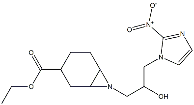 7-[2-Hydroxy-3-(2-nitro-1H-imidazol-1-yl)propyl]-7-azabicyclo[4.1.0]heptane-3-carboxylic acid ethyl ester Struktur