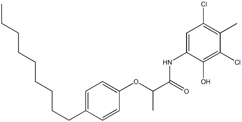 2-[2-(4-Nonylphenoxy)propanoylamino]-4,6-dichloro-5-methylphenol Struktur