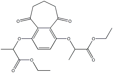 2,2'-[(5,9-Dioxo-6,7,8,9-tetrahydro-5H-benzocycloheptene)-1,4-diylbisoxy]dipropionic acid diethyl ester Struktur