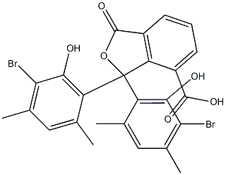 1,1-Bis(5-bromo-6-hydroxy-2,4-dimethylphenyl)-1,3-dihydro-3-oxoisobenzofuran-7-carboxylic acid Struktur