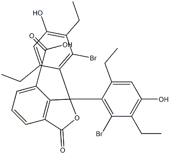 1,1-Bis(6-bromo-2,5-diethyl-4-hydroxyphenyl)-1,3-dihydro-3-oxoisobenzofuran-7-carboxylic acid Struktur