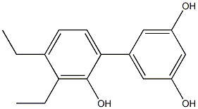 3',4'-Diethyl-1,1'-biphenyl-2',3,5-triol Struktur