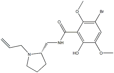 3-Bromo-6-hydroxy-2,5-dimethoxy-N-[[(2S)-1-(2-propenyl)pyrrolidin-2-yl]methyl]benzamide Struktur