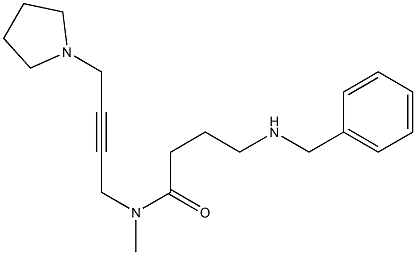 N-Methyl-N-[4-(1-pyrrolidinyl)-2-butynyl]-4-(benzylamino)butanamide Struktur