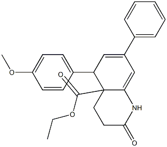 5-(4-Methoxyphenyl)-2-oxo-7-phenyl-1,2,3,4,4a,5-hexahydroquinoline-4a-carboxylic acid ethyl ester Struktur