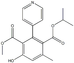 2-(4-Pyridinyl)-4-methyl-6-hydroxybenzene-1,3-dicarboxylic acid 1-methyl 3-isopropyl ester Struktur