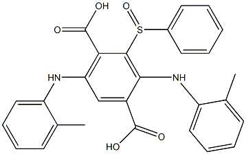 2-(Phenylsulfinyl)-3,6-di(o-toluidino)terephthalic acid Struktur