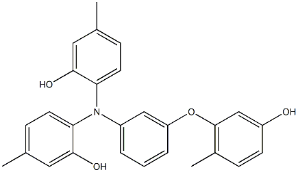 N,N-Bis(2-hydroxy-4-methylphenyl)-3-(3-hydroxy-6-methylphenoxy)benzenamine Struktur