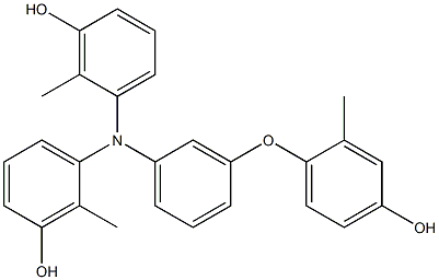 N,N-Bis(3-hydroxy-2-methylphenyl)-3-(4-hydroxy-2-methylphenoxy)benzenamine Struktur