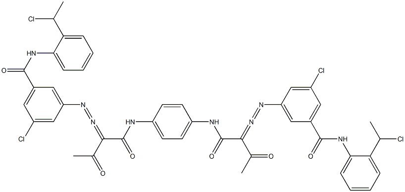 3,3'-[1,4-Phenylenebis[iminocarbonyl(acetylmethylene)azo]]bis[N-[2-(1-chloroethyl)phenyl]-5-chlorobenzamide] Struktur