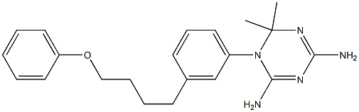 1-[3-(4-Phenoxybutyl)phenyl]-2,2-dimethyl-4,6-diamino-1,2-dihydro-1,3,5-triazine Struktur