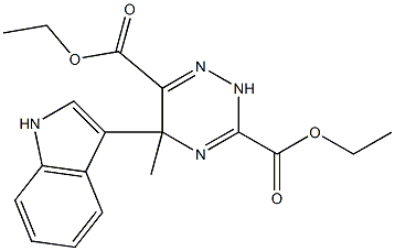 5-(1H-Indol-3-yl)-3-(ethoxycarbonyl)-5-methyl-6-(ethoxycarbonyl)-2,5-dihydro-1,2,4-triazine Struktur