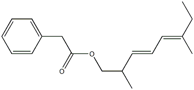 Phenylacetic acid 2,6-dimethyl-3,5-octadienyl ester Struktur