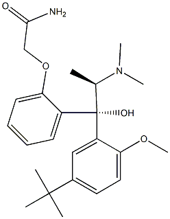 2-[2-[(1S,2R)-2-Dimethylamino-1-hydroxy-1-(2-methoxy-5-tert-butylphenyl)propyl]phenoxy]acetamide Struktur