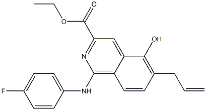 6-(2-Propenyl)-5-hydroxy-1-(p-fluoroanilino)isoquinoline-3-carboxylic acid ethyl ester Struktur