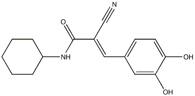 2-Cyano-3-(3,4-dihydroxyphenyl)-N-cyclohexylacrylamide Struktur