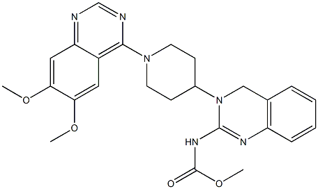 4-[4-[(2-Methoxycarbonylamino-3,4-dihydroquinazolin)-3-yl]-1-piperidinyl]-6,7-dimethoxyquinazoline Struktur