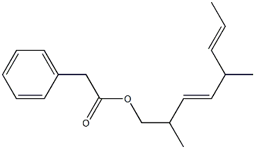 Phenylacetic acid 2,5-dimethyl-3,6-octadienyl ester Struktur