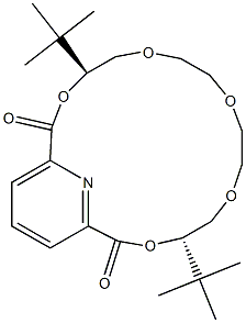 [4S,14S,(+)]-4,14-Di-tert-butyl-3,6,9,12,15-pentaoxa-21-azabicyclo[15.3.1]henicosa-1(21),17,19-triene-2,16-dione Struktur