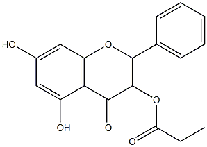 5,7-Dihydroxy-3-propanoyloxyflavanone Struktur