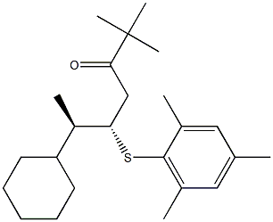 (5S,6R)-5-(2,4,6-Trimethylphenylthio)-2,2-dimethyl-6-cyclohexyl-3-heptanone Struktur