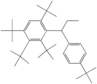 1-(2,3,4,6-Tetra-tert-butylphenyl)-1-(4-tert-butylphenyl)propane Struktur