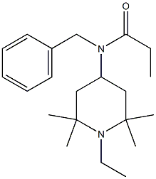 N-Benzyl-N-(1-ethyl-2,2,6,6-tetramethylpiperidin-4-yl)propionamide Struktur