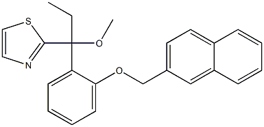 2-[1-Methoxy-1-[2-[(2-naphthalenyl)methoxy]phenyl]propyl]thiazole Struktur