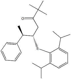 (5S,6R)-2,2-Dimethyl-6-phenyl-5-(2,6-diisopropylphenylthio)-3-heptanone Struktur