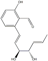 2-[(1E,3S,4S,5E)-3,4-Dihydroxy-1,5-heptadienyl]-6-hydroxybenzaldehyde Struktur