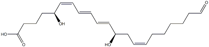 (5S,6Z,8E,10E,12R,14Z)-5,12-Dihydroxy-20-formyl-6,8,10,14-icosatetraenoic acid Struktur