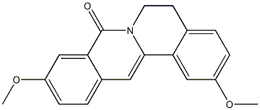 5,6-Dihydro-2,10-dimethoxy-8H-dibenzo[a,g]quinolizin-8-one Struktur