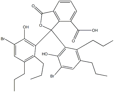 1,1-Bis(5-bromo-6-hydroxy-2,3-dipropylphenyl)-1,3-dihydro-3-oxoisobenzofuran-7-carboxylic acid Struktur